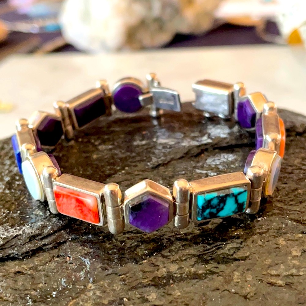 Vintage Native American Link Reversible Bracelet - Picture 8 of 16